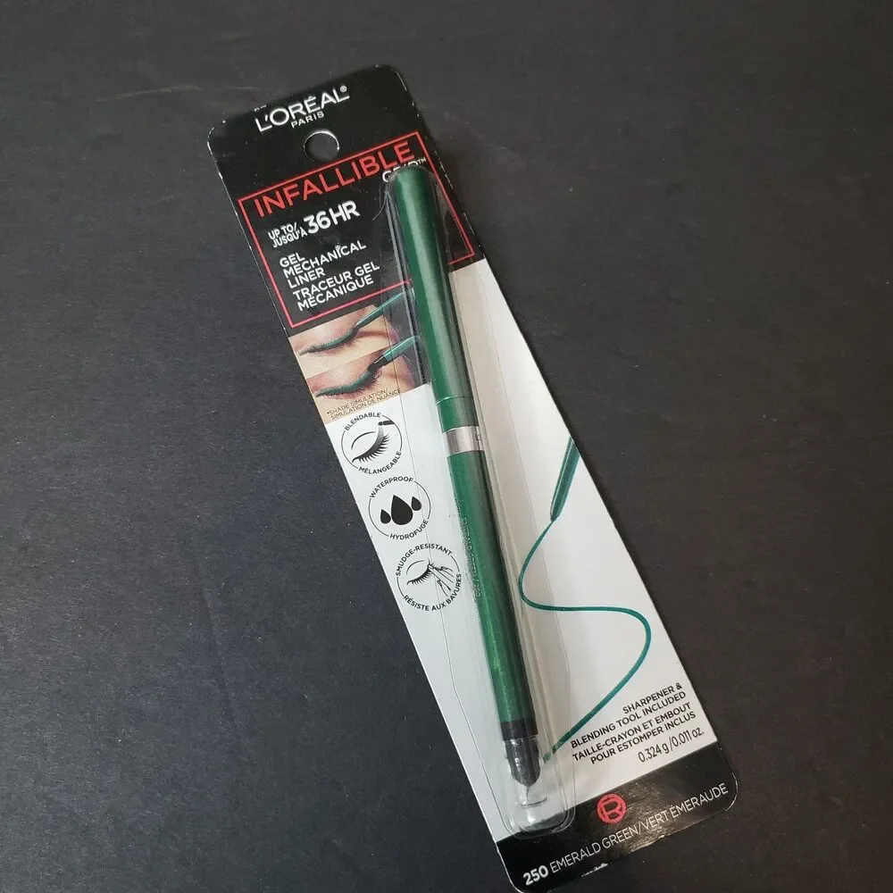 Lot of 2 L'Oreal Infallible Grip Gel Mechanical Eye Liner Emerald Green NIP